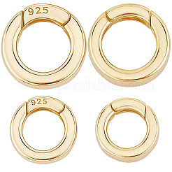 2 шт. 2 стиля 925 кольца с пружинным затвором из стерлингового серебра&nbsp;STER-SC0001-66B