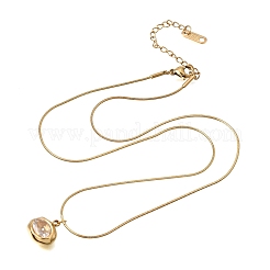 Collares colgantes de circonita cúbica pavé de acero inoxidable 304&nbsp;SA-CBADCF0-03G-04