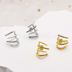 クリスタル ラインストーン クロー スタッド イヤリング  女性のための真鍮のアクセサリー  ミックスカラー  12x16mm&nbsp;JE919A