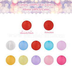 100шт 10 цвета прозрачные акриловые бусины FACR-BT0001-02