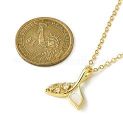Poisson sirène en résine époxy avec collier pendentif en zircone cubique&nbsp;NJEW-TA00109