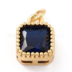 Véritables breloques en zircone cubique incrustée de laiton plaqué 18k or véritable&nbsp;ZIRC-L100-073G-08