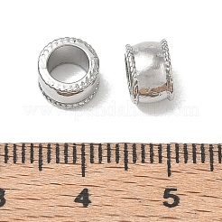 304ステンレススチールヨーロピアンビーズ  大穴ビーズ  コラム  ステンレス鋼色  7x5mm  穴：5mm&nbsp;SA-CBA740F-39P