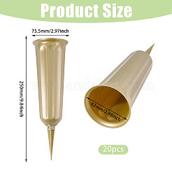 杭付きプラスチック製墓地用花瓶  屋外庭園墓地用の花立て  ダークカーキ  250x75.5mm&nbsp;AJEW-WH0709-444A