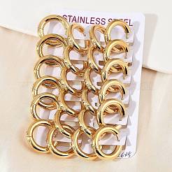 Pendientes de aro pulidos de acero inoxidable 202&nbsp;EJEW-M106-02G-05