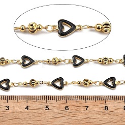Herzgliederketten aus Messing&nbsp;KK-D368-03G-A