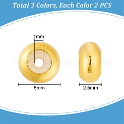6 шт. 3 цвета 925 бусины из стерлингового серебра STER-PH0002-03