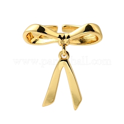 Кольца-манжеты на палец с бантом из латуни для женщин&nbsp;RJEW-A048-28G