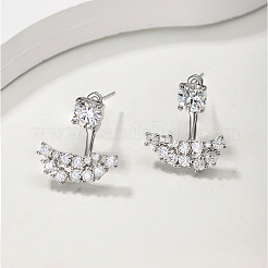 925 paio di orecchini a lobo da donna in argento sterling con moissanite pavé&nbsp;XF0952