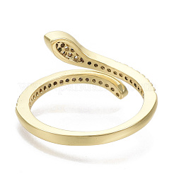 Латунные микро проложить манжеты кольца кубического циркония RJEW-S044-067-NF