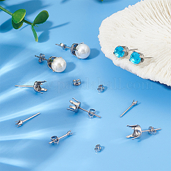80 шт. 4 стиля сережек-гвоздиков из нержавеющей стали 304 STAS-UN0050-39