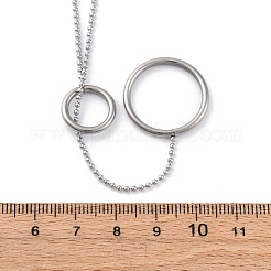 Ожерелья-лариаты из нержавеющей стали 304 с тройным кольцом NJEW-R026-16P
