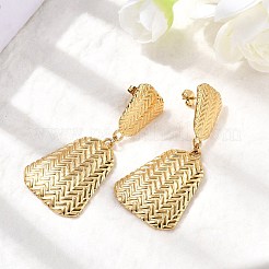 Серьги-гвоздики трапециевидной формы из нержавеющей стали 304&nbsp;EJEW-K268-38G