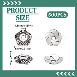 500 шт. колпачки для бусин в виде цветка из сплава в тибетском стиле&nbsp;TIBE-UN0001-15