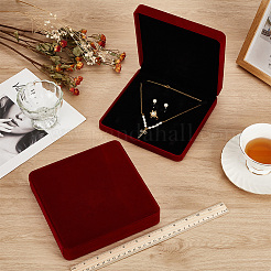 Квадратные бархатные подарочные коробки для ювелирных изделий CON-WH0089-113A