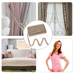 Отделка металлизированным плетеным кружевом длиной 10 м из полиэстера DIY-WH0491-44D