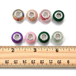 40 шт. 4 стиля бусины-рондель из непрозрачной смолы цвета AB&nbsp;RPDL-FP0001-01