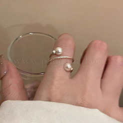 Кольца-манжеты из сплава с круглыми бусинами из пластика и жемчуга для женщин FS-WGFAAAF-01