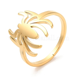 Ионное покрытие (IP) 304 нержавеющая сталь паук регулируемое кольцо для женщин RJEW-M149-06G