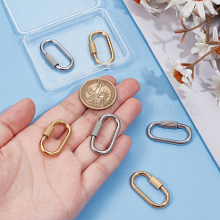 6 шт. 2 цвета 304 нержавеющая сталь винтовой карабин замок подвески&nbsp;STAS-UN0060-77