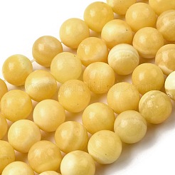 Нити бусин из натурального желтого нефрита G-A274-A01-10mm-01
