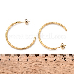 Pendientes de botón en forma de C de acero inoxidable 304&nbsp;EJEW-R017-04G-04