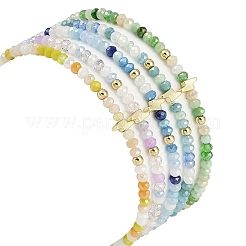 Браслеты из немагнитного синтетического гематита и стеклянных бусин с молнией&nbsp;BJEW-JB11189