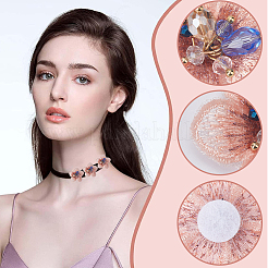 12 шт. 4-х цветные 3D аппликации из стеклянных бусин в виде цветка&nbsp;PATC-GF0001-47