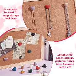 45 Stück 9 Farben Herzmuster Harz & Eisen Push Pins Set&nbsp;AJEW-GA00023