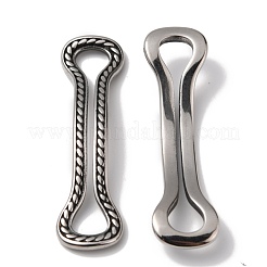 304 ステンレススチール製リンクリングとバー  アンティークシルバー  48x13x2.5mm  穴：41.5x6.5mm&nbsp;STAS-Z015-25AS