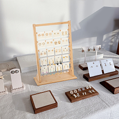 6-уровневый органайзер для карт с серьгами из бамбука&nbsp;EDIS-WH0021-27