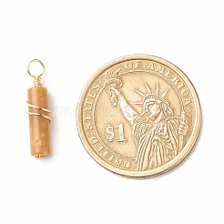 Pendentifs de jade topaze naturelle&nbsp;PALLOY-JF01453-02