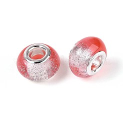 Прозрачные европейские бусины-рондель из смолы&nbsp;RESI-N044-02G