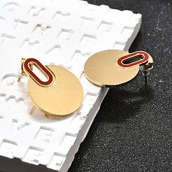 Серьги-гвоздики из нержавеющей стали 304&nbsp;LS-EJEW-Q030-01G-B