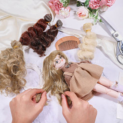 4 stücke 4 farben hohe temperatur faser lange lockige frisur puppe perücke haar&nbsp;DOLL-GL0001-03