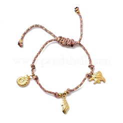 Браслеты с подвесками из нержавеющей стали серии Ocean 304 BJEW-K237-25A-G