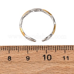 Двухцветные манжетные кольца из нержавеющей стали 304 RJEW-S635-01GP-01