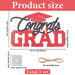 Декор для настенного украшения из дерева на тему выпускного сезона&nbsp;AJEW-WH20006-232A