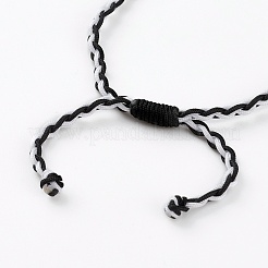 調節可能なナイロン編組コードブレスレット作り  304ステンレススチール製丸カン付き  ミックスカラー  5~9-5/8インチ（12.8~24.5cm）&nbsp;AJEW-JB00874