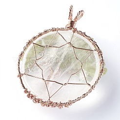 Кулон из натурального кварца и перидота&nbsp;G-G771-B07