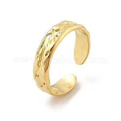 Anelli polsini aperti in acciaio inossidabile 304 testurizzati&nbsp;RJEW-R014-03G-02