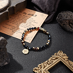 Эластичный браслет Word Mom из акрила и стеклянных бусин&nbsp;BJEW-OC0001-15