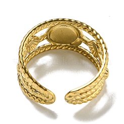 Anillos de puño abiertos de acero inoxidable 304 con revestimiento iónico (IP)&nbsp;RJEW-C079-14G