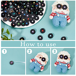 120 шт. 20-х цветные смоляные кабошоны в форме пуговиц&nbsp;AJEW-FH00028