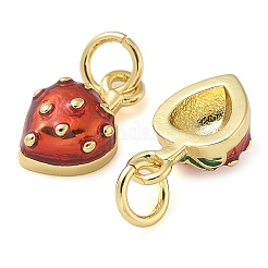 Настоящие 18-каратные позолоченные латунные эмалевые подвески&nbsp;KK-K392-02G