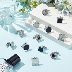 6 пара 6 стилей запонок из сплава/железа для мужчин FIND-WR0010-97