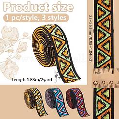 9 ярд 3-х цветной плоской эластичной полиэстеровой ленты в этническом стиле&nbsp;OCOR-BC0006-38