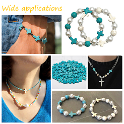 5 нити синтетических бирюзовых бусин нити TURQ-NB0001-17