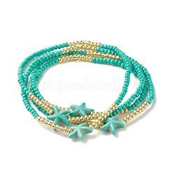 Perline in vita con stelle marine di gioielli estivi&nbsp;NJEW-C00028-02