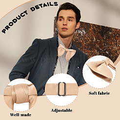 1 шт. полиэстеровый искусственный шелк галстук-бабочка для жениха&nbsp;AJEW-SP0003-31D